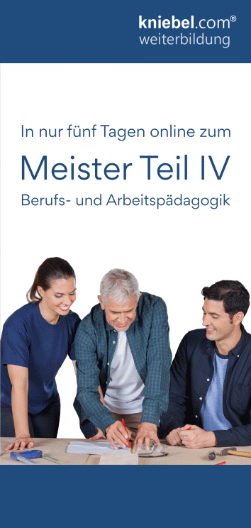 Flyer Meister Teil IV Berufs- und Arbeitspädagogik online
